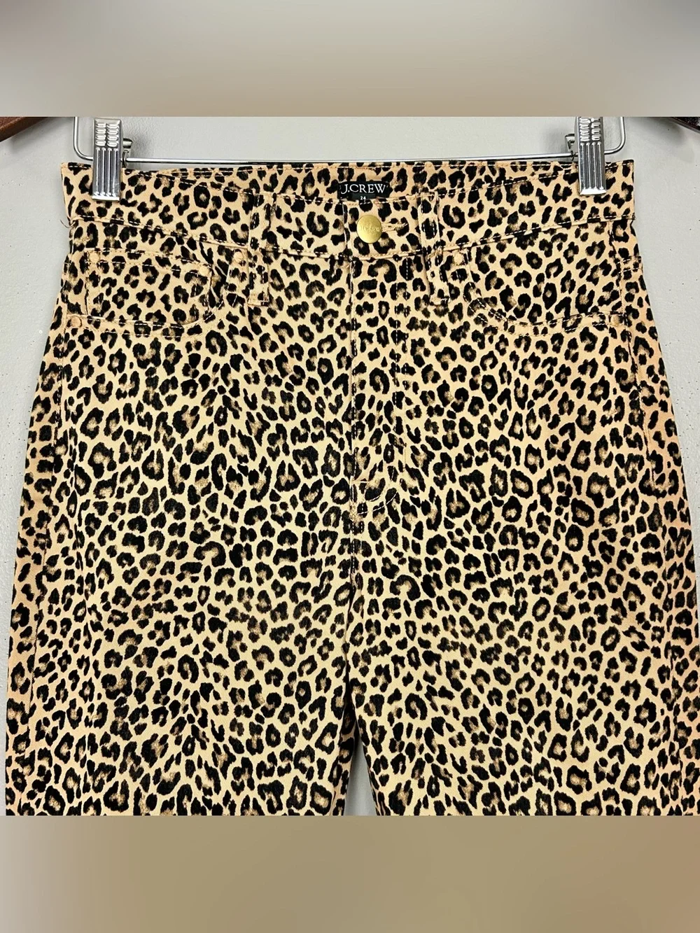 J. Crew Leopard Straight Leg Chino Pants Women’s Size 24 Stretch Twill Classic